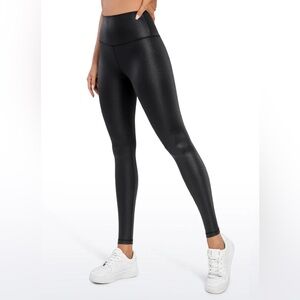 Butterluxe Yoga Leggings 28''- MATTE FAUX LEATHER